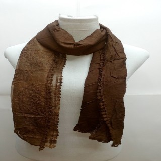 Premium Ari Diamond Lace Stole- Dark Brown